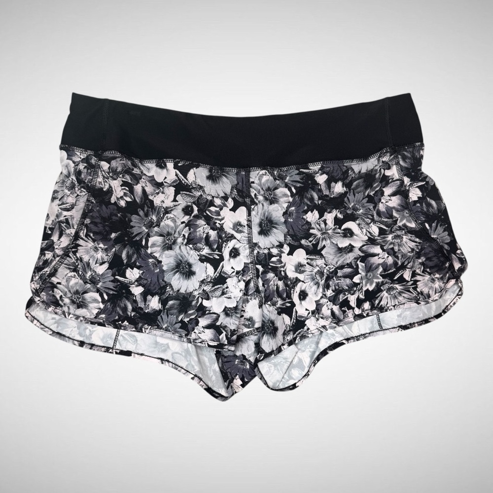 90 Degrees Athletic Shorts Black White Floral Design Size Large - Picture 7 of 7